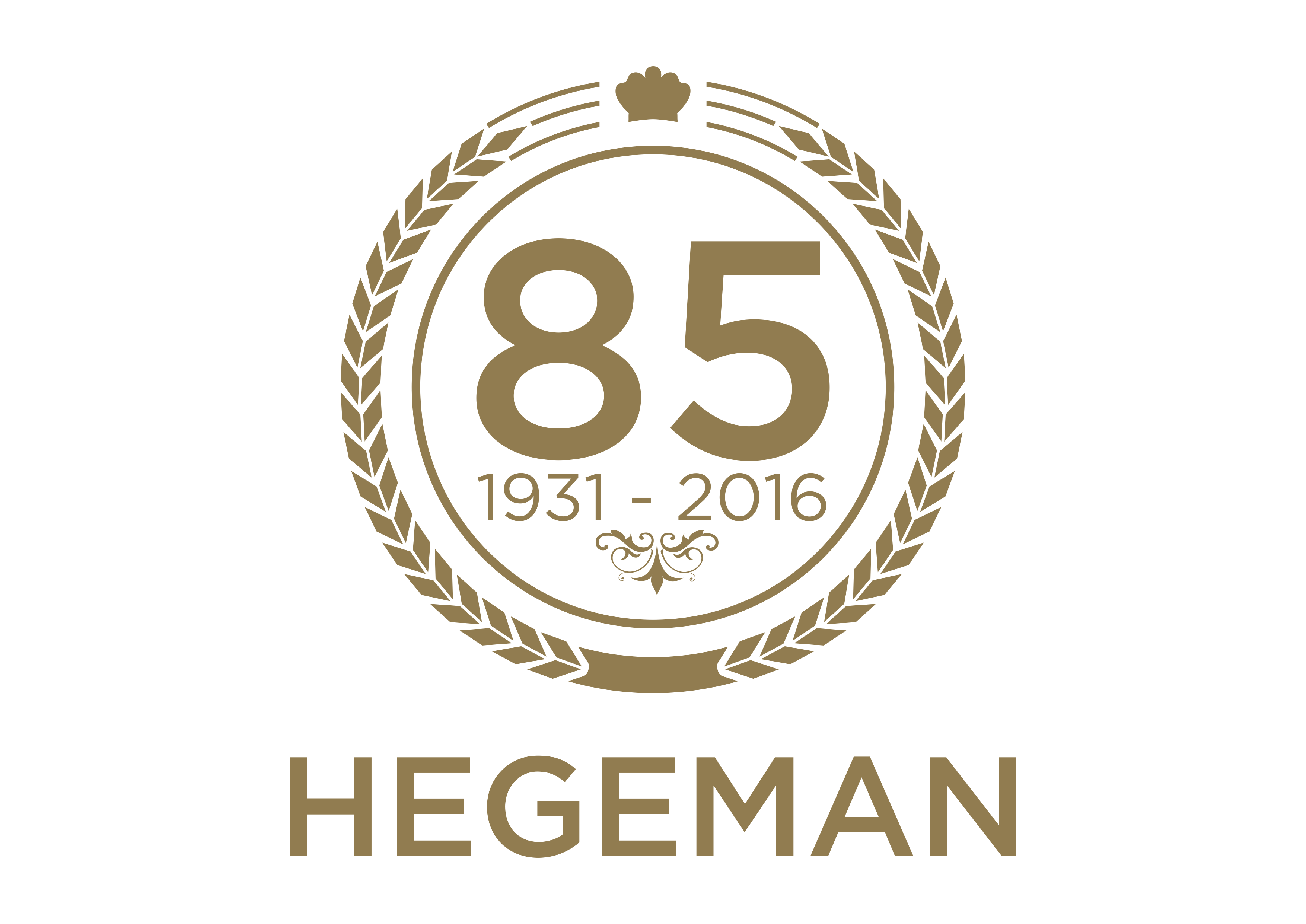 Logo Hegeman 85 jaar lauwerkrans